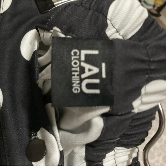 LAU Black White Patterned High Waisted Pants From Italy Designer-Made NWT - Picture 8 of 11